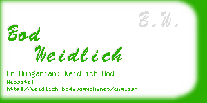 bod weidlich business card